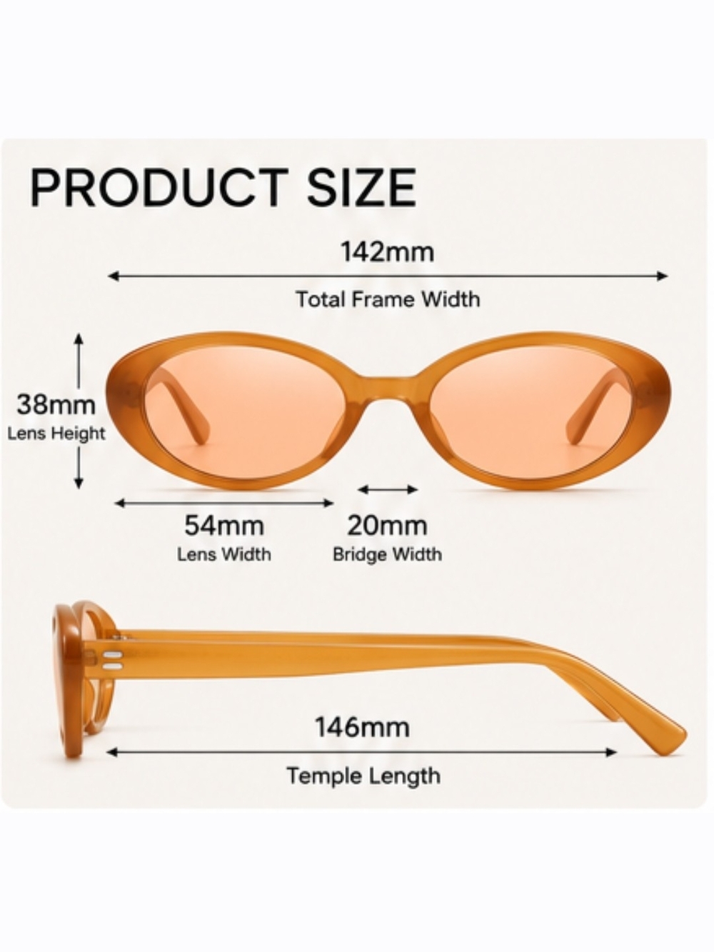 Women's Retro Oval Sunglasses - Amber - Picture 3 of 12